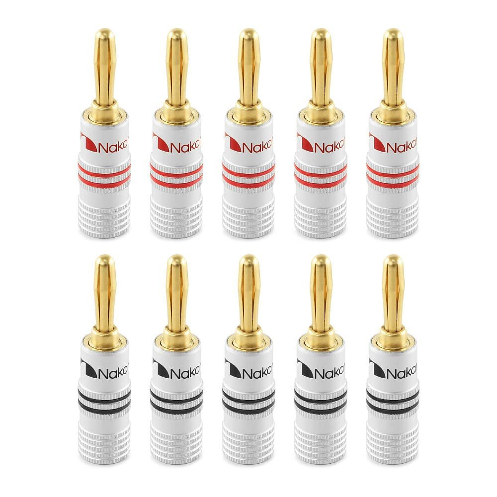 10pcs Nakami 24k Gold Plated 4mm Banana Plug Cable Wire Audio Speaker Connector