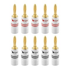 10pcs Nakami 24k Gold Plated 4mm Banana Plug Cable Wire Audio Speaker Connector