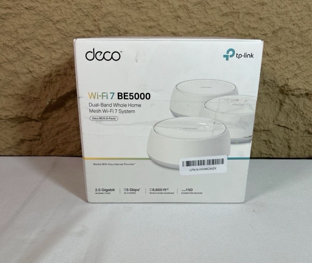 3-PACK TP-Link Deco 7 BE25 Dual-Band BE5000 WiFi 7 Mesh Wi-Fi System NEW SEE BOX