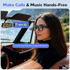 AI Smart Glasses with Camera 8MP, 4K Video, Bluetooth Ai Glasses for Men Women,