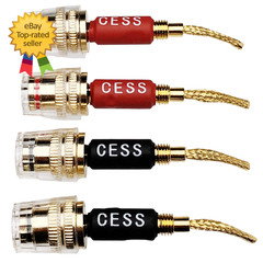 CESS 220 Pin Banana Plug to 4Mm Female Banana Jack Speaker Wire 4 Pack