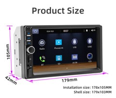 7″ Double 2 Din Car Stereo Radio Touch Screen with IOS/Android Carplay Bluetooth