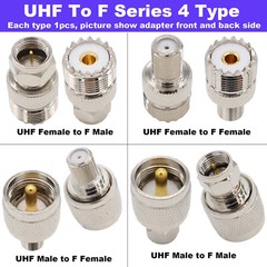 24 Pack UHF Adapter Kits RF Coaxial Connectors SMA To BNC Connector PL259 SO239