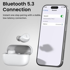 TOZO – A1 Lightweight Wireless Earbuds Headphones, White – Refurbished