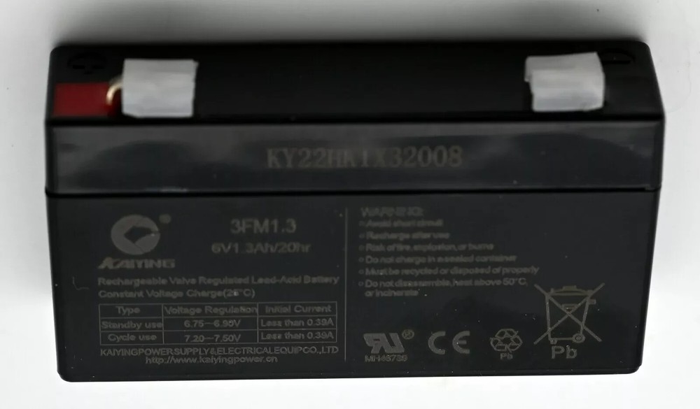 3FM1.3 6V 1.3Ah Rechargeable Sealed Lead Acid Battery
