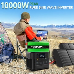 10000W Peak Pure Sine Wave Inverter 12V DC to 110V AC with LED Remote Control