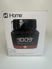 IHome Alarm Clock Speaker With USB Charging Model IHM51R Clock & Power Supply