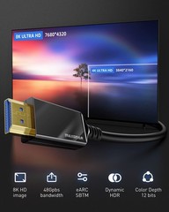 Brand New 8K Fiber Optic HDMI Cable 50FT Grey