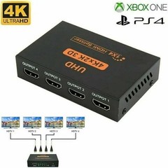 1 in 4 Out HDMI Distribution Amplifier Amp Splitter Multiplier 3D 1080p 4K@60Hz