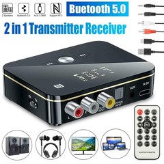 2IN1 Bluetooth 5.0 Transmitter Receiver Wireless 3.5MM AUX to 2RCA Audio Adapter