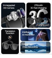 AIMB-S1 Smart Glasses with Camera Anti-shake 1080P Video/Audio AI Translation zo