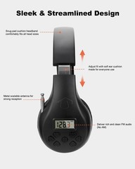 Wireless FM Radio Ear Muffs with Adjustable Headband – Perfect for Jogging