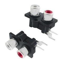 Brand New 2PCS RCA Female Socket Panel Mount Connector for Left & Right Audio