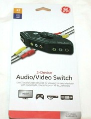 General Electric Black 3-Device Audio/Video Switch