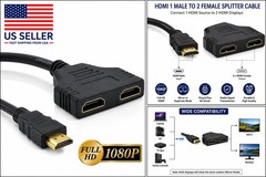 4K HDMI Cable Splitter Adapter 2.0 Converter 1 In 2 Out 1 Male to 2 Female lot