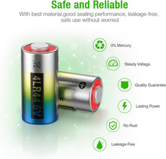 6 Volt Battery 4LR44 Dog Collar Batteries (10 Pack) 6V Alkaline Batteries 476A /