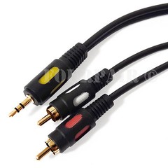 6ft Premium (1/8″) 3.5mm AUX Stereo to 2 RCA Male Audio Y Cable Cord MP3 iPod