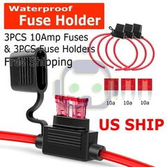 3 Pack 4 Gauge Mini ATC 10A Fuse Holder In Line AWG Wire Copper 12 Volt Blade