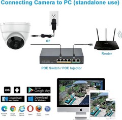 8MP PoE IP Fisheye 180° Panoramic Ultra Wide Viewing Camera Metal Housing