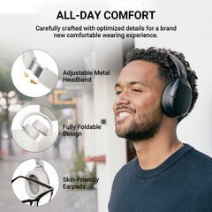 Edifier W830NB Active Noise Cancelling Bluetooth Wireless Over-Ear Headphones