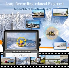 1080P Wireless RV Backup Camera Side View 7″ DVR Split Monitor for Truck Trailer