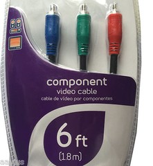 6Ft Ativa Component Video Cable RGB YPbPr for VCR DVD DVR DSS Cable Box to HDTV