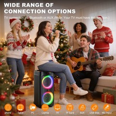 Large Sound Speaker with 2 Mics Bluetooth for Outdoor Events & Birthday Party