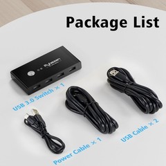 USB Switcher 2 Computers, USB Switch 2 PC Sharing 4 USB Devices, 2 in 4 Out w…