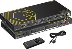 HDMI Matrix 4 in 2 Out 4K 60Hz 4:4:4 ARC HDR D-olby Vision Atmos SPDIF HDCP2.2