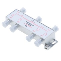 6-Way TV Coaxial Cable Splitter 5-2300 MHz for RG6 RG59 Antenna HDTV Satellite