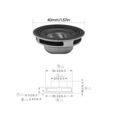 High Efficiency 3W 4Ω Mini Stereo Woofers Speaker 40mm PU Surround Two Magnets