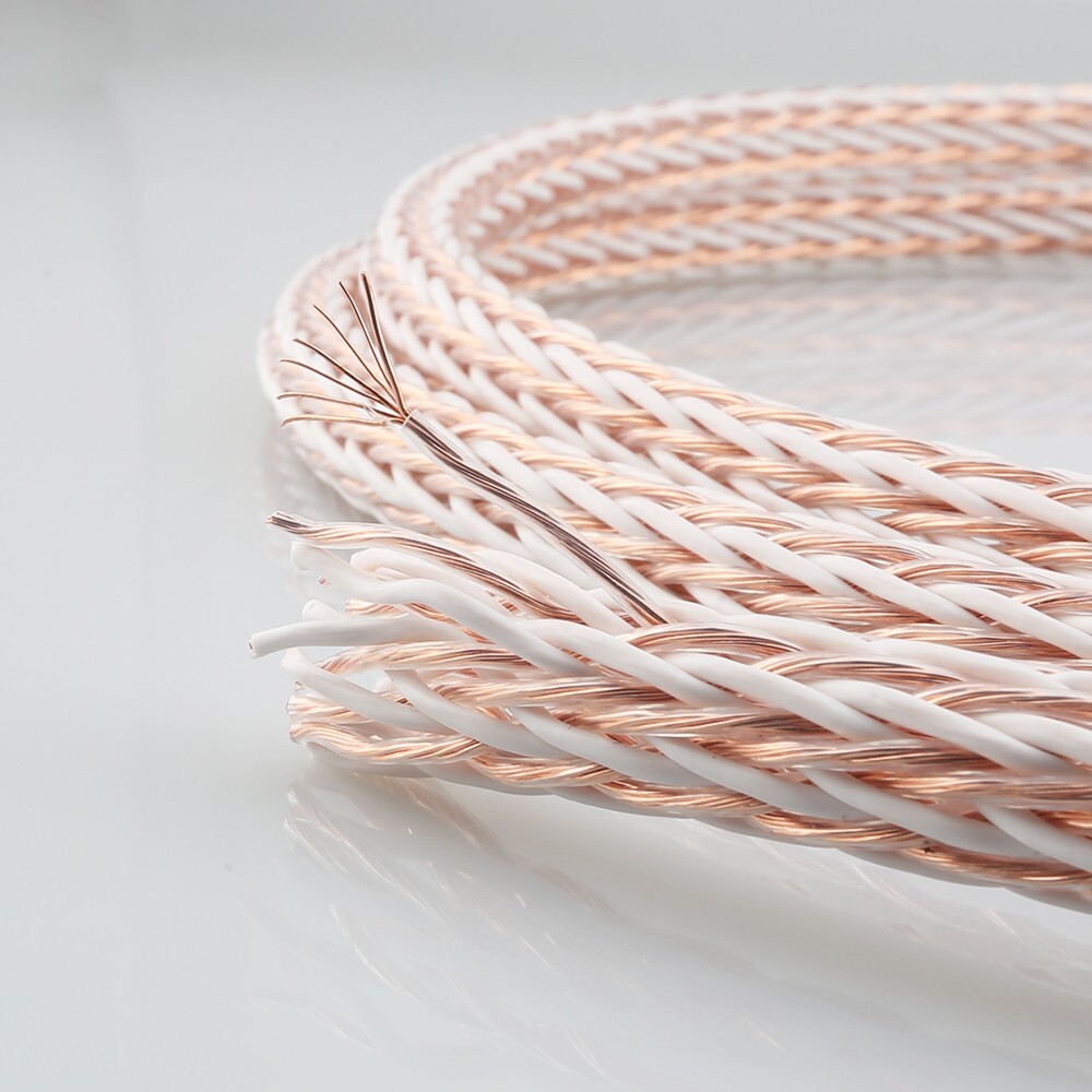 10M 5AWG 12TC 24 Strands 8N OCC Pure Copper Bulk Wire HiFi Bi-wire Speaker Cable