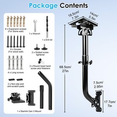 Heavy Duty Starlink Gen 3 Wall Mount 180° Adjustable Roof Mount for Standard V3