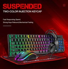Wired Gaming Keyboard and Mouse Headset Combo RGB Backlit for Xbox One PS5 PS4
