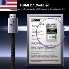8K HDMI 2.1 Cable 48Gbps 6.6FT, Certified Ultra High Speed HDMI Cord Aluminum, 4