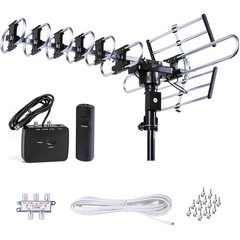Five Star Outdoor HD TV Antenna Strongest Up to 200 Miles Long Range with Motori