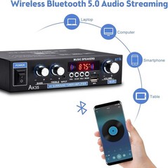 AK35 Stereo Amplifier Home Audio Max 200W Power 2Channel Stereo Receiver with BT