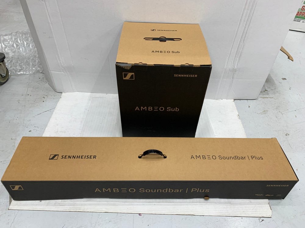 Sennheiser AMBEO Soundbar Plus 7.1.4 Dolby Atmos & Subwoofer Bundle 750W – Black