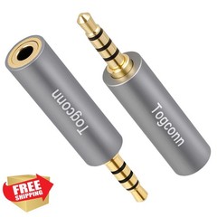 Togconn 3.5mm TRS to TRRS 2 Pack Adapter Male/Female