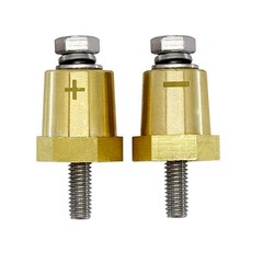 M6 Thread Brass Battery Terminal Charging Posts, Battery Post Adapter (+/-) w…