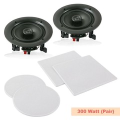 Pair 10″ In-Wall / In-Ceiling Speakers, 2-Way Flush Mount Home Speaker, 300 Watt