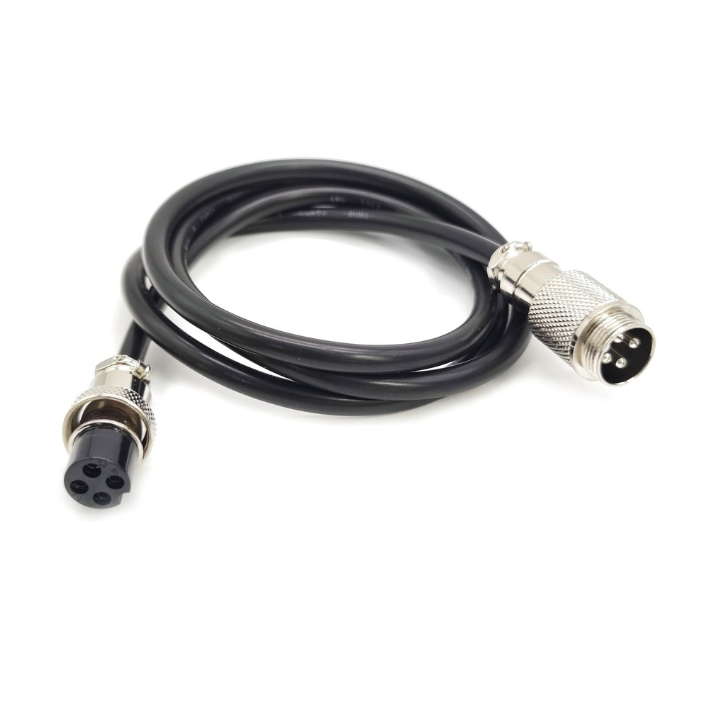 1.64 Ft GX16 4Pin Male To Female Aviation Cable Panel Mount Adapter Cordset