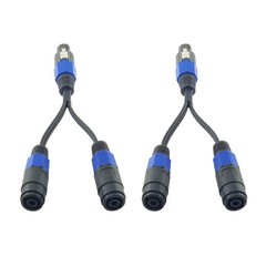 speakon Splitter Cable 1 Male 2 Female Speaker Break Out Splitter Speak-on Cable