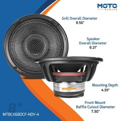 PRV Audio MT8CX680CF-NDY-4 8 Carbon Fiber Neodymium Coaxial Loudspeaker