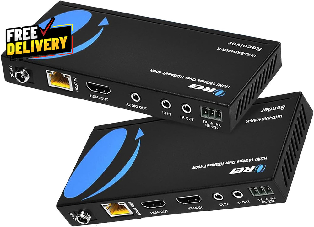 4K HDMI over Ethernet Extender Balun Hdbaset Ultrahd 4K @ 60Hz 4:4:4 Cat5E/6/7..