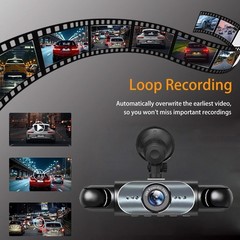360° 4 Channel 1080P HD Car Dash Cam Front and Rear Inside Left Right + Camera