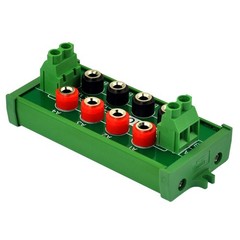 Screw Mount 2 x 4 Position Banana Jack Distribution Module, DC Power Black