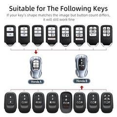 for Honda Key Fob Cover with Keychain – 2026 2025 Fashion Silver，for Honda-a