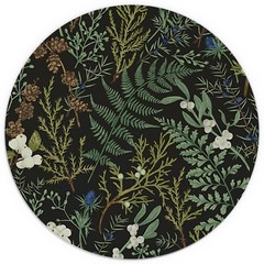 XUNLURY Dark Green Plant Mouse Pad, Vintage 7.9×7.9 inches, color 1