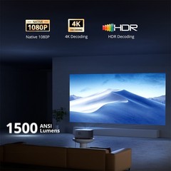 ETOE Whale Pro 4K Projector 1080p FHD Beamer,1500 ANSI,Auto Focus & Keystone
